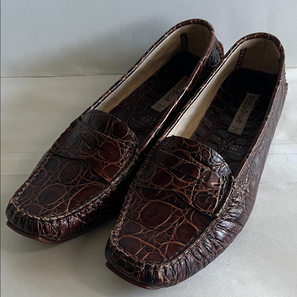 Aldo Brue Brown Crocodile Loafers
